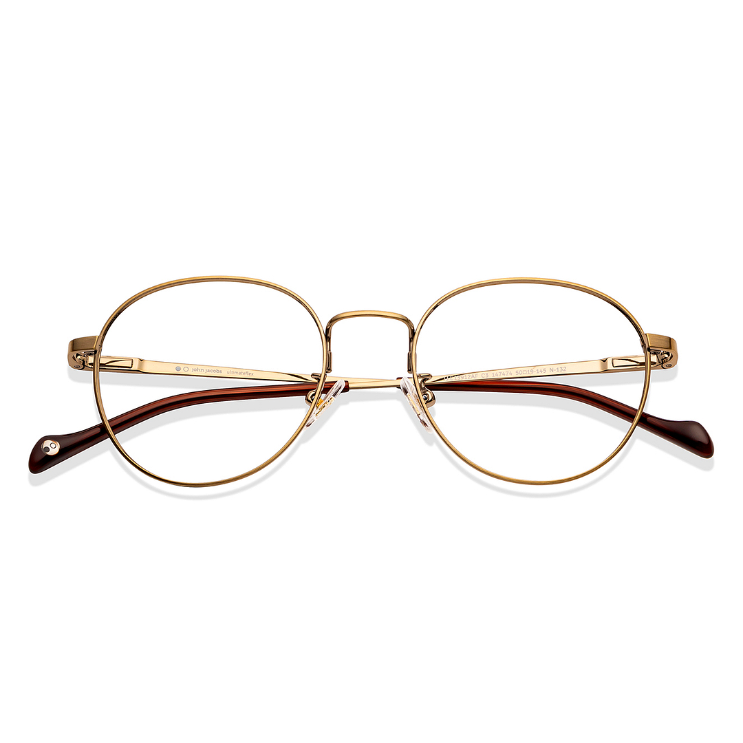 John Jacobs Gold Full Rim Round left side