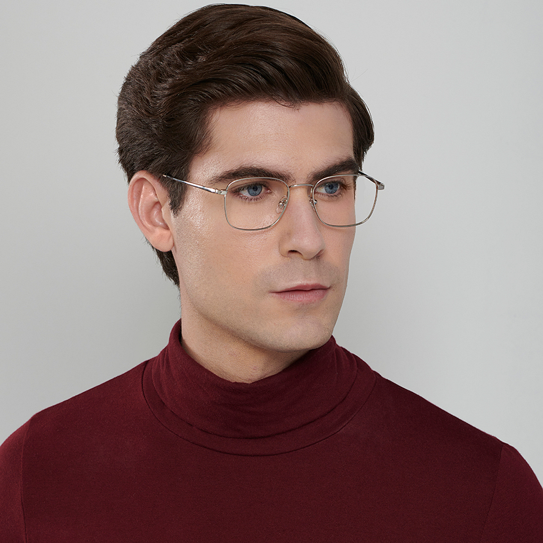 John Jacobs Online Silver Full Rim Square right side