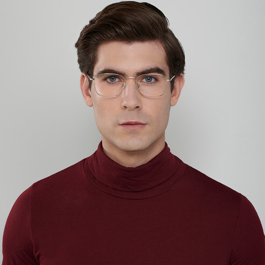 John Jacobs Online Silver Full Rim Square left side