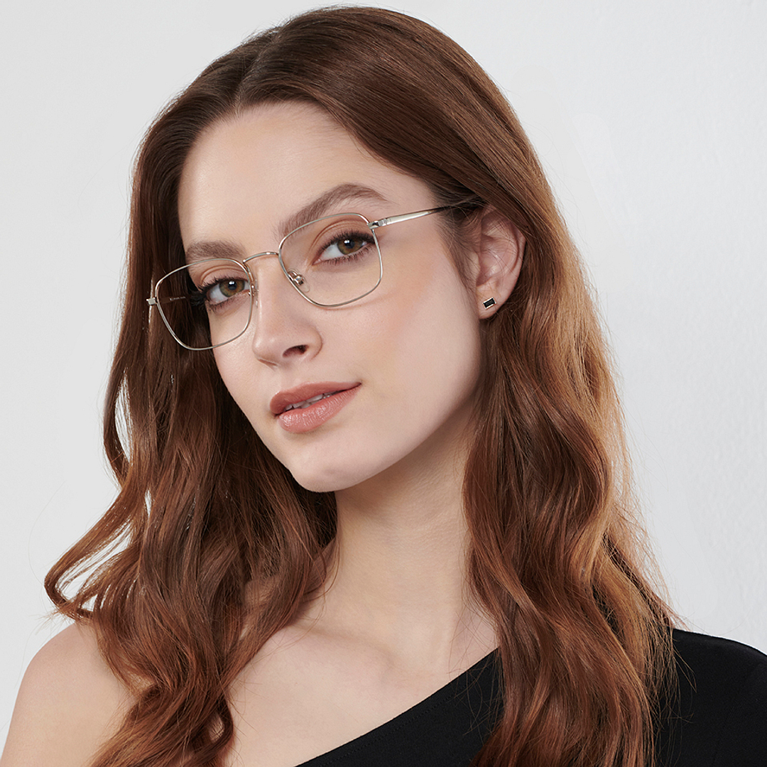 John Jacobs Online Silver Full Rim Square right side