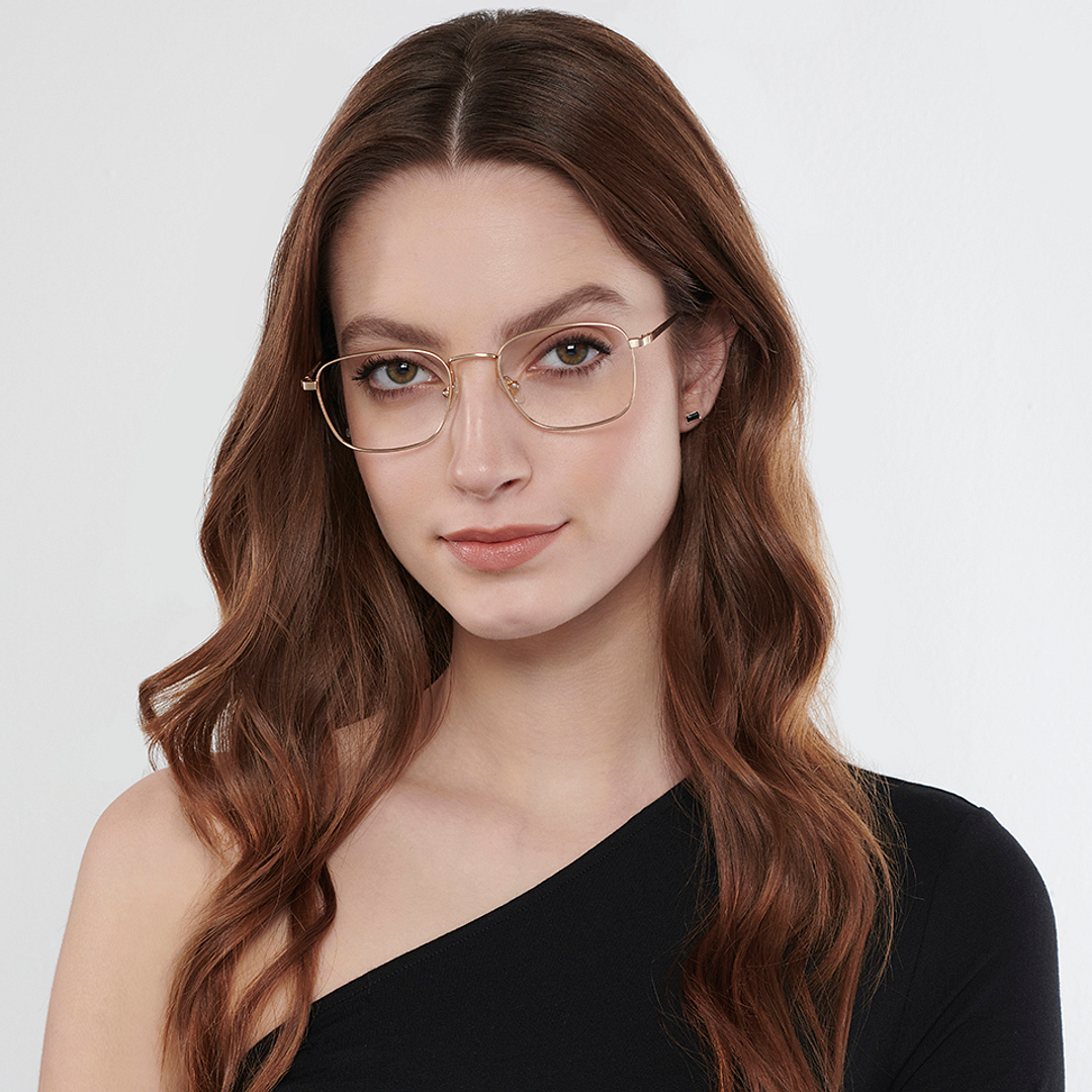 John Jacobs Online Gold Full Rim Square left side