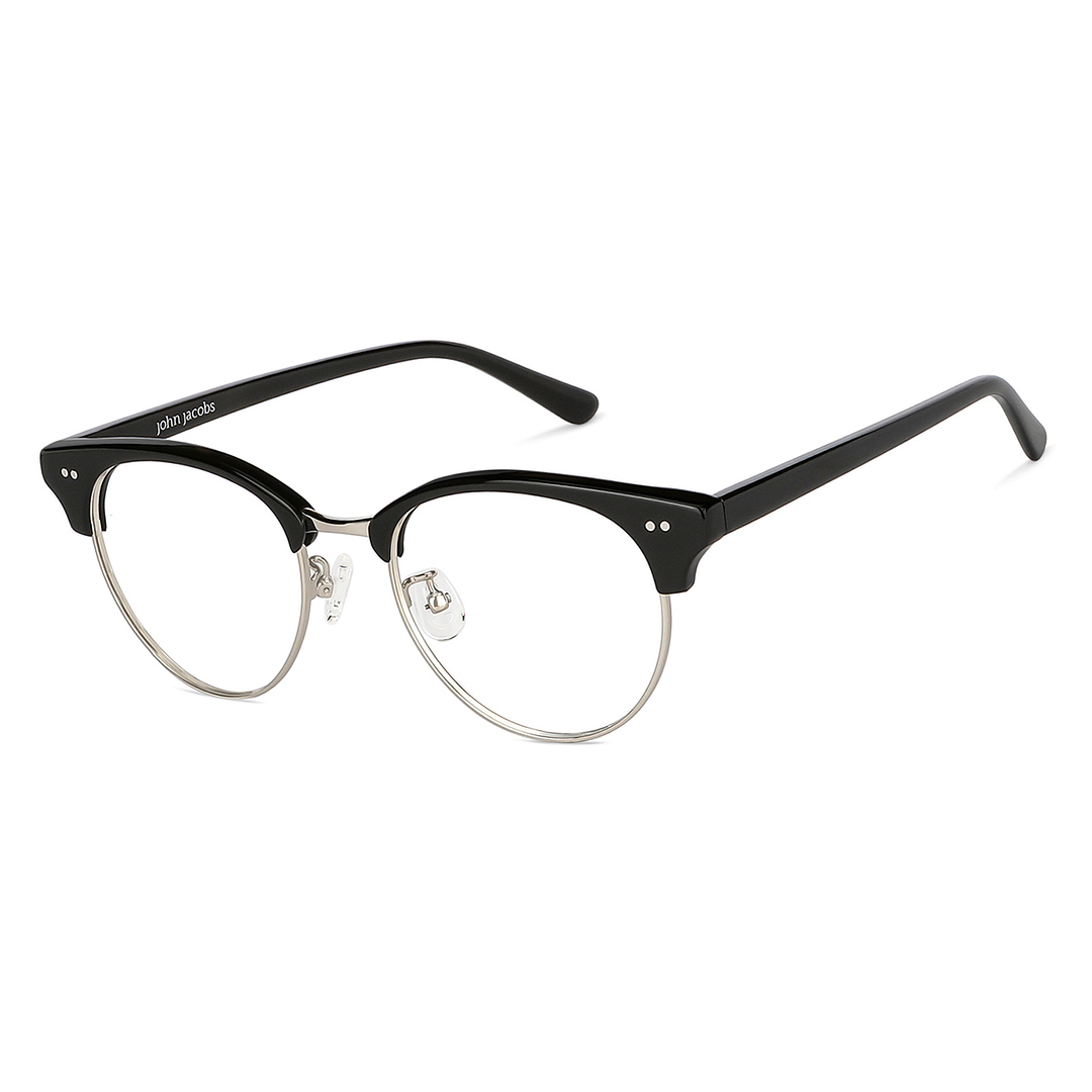 John Jacobs Online Dark Gunmetal Full Rim Clubmaster right side
