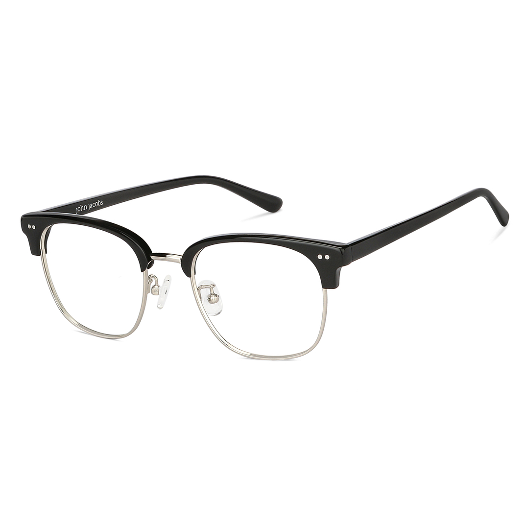 John Jacobs Online Dark Gunmetal Full Rim Clubmaster left side