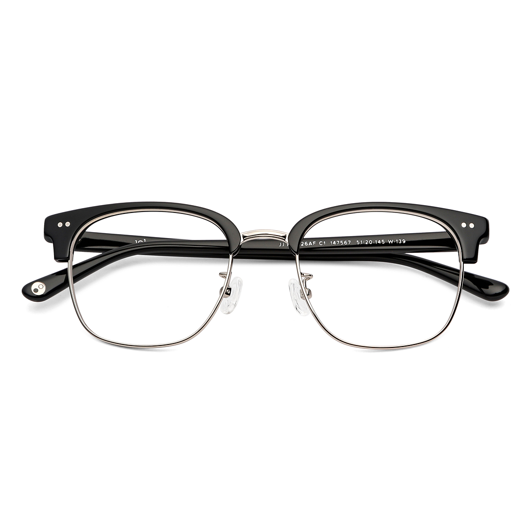 John Jacobs Online Dark Gunmetal Full Rim Clubmaster left side