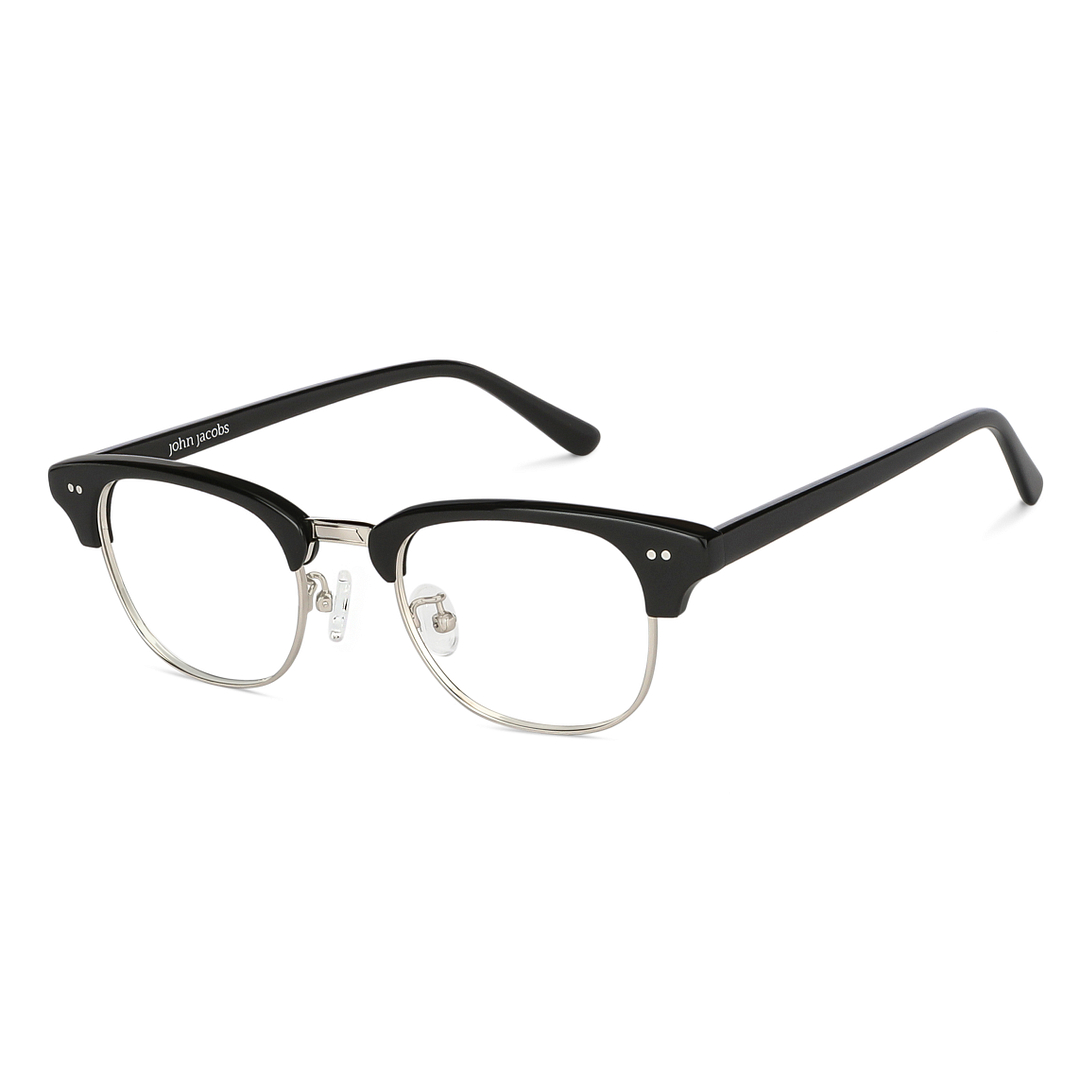 John Jacobs Online Dark Gunmetal Full Rim Clubmaster left side