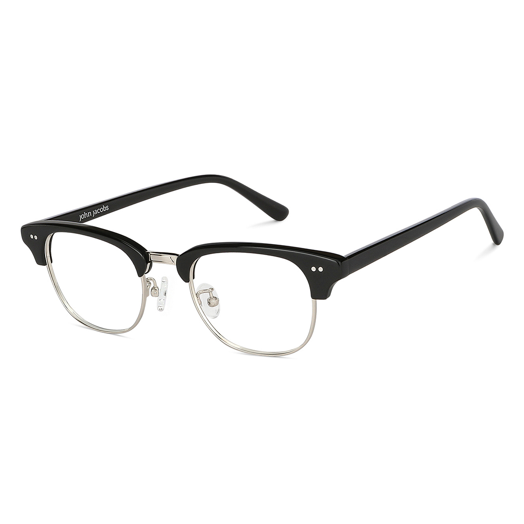 John Jacobs Online Dark Gunmetal Full Rim Clubmaster right side