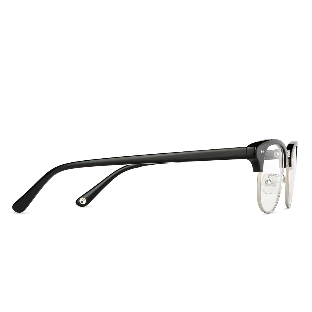 John Jacobs Online Dark Gunmetal Full Rim Clubmaster left side