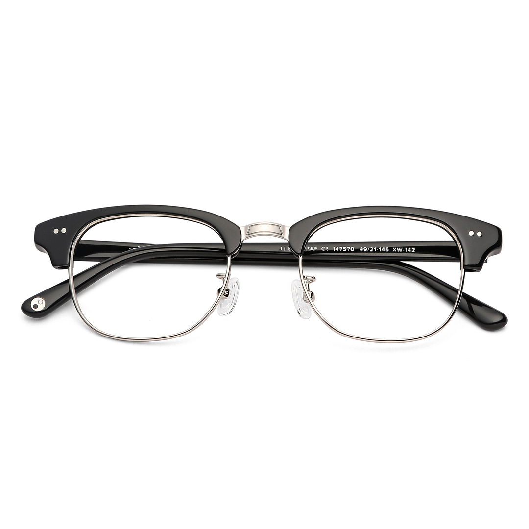 John Jacobs Online Dark Gunmetal Full Rim Clubmaster left side