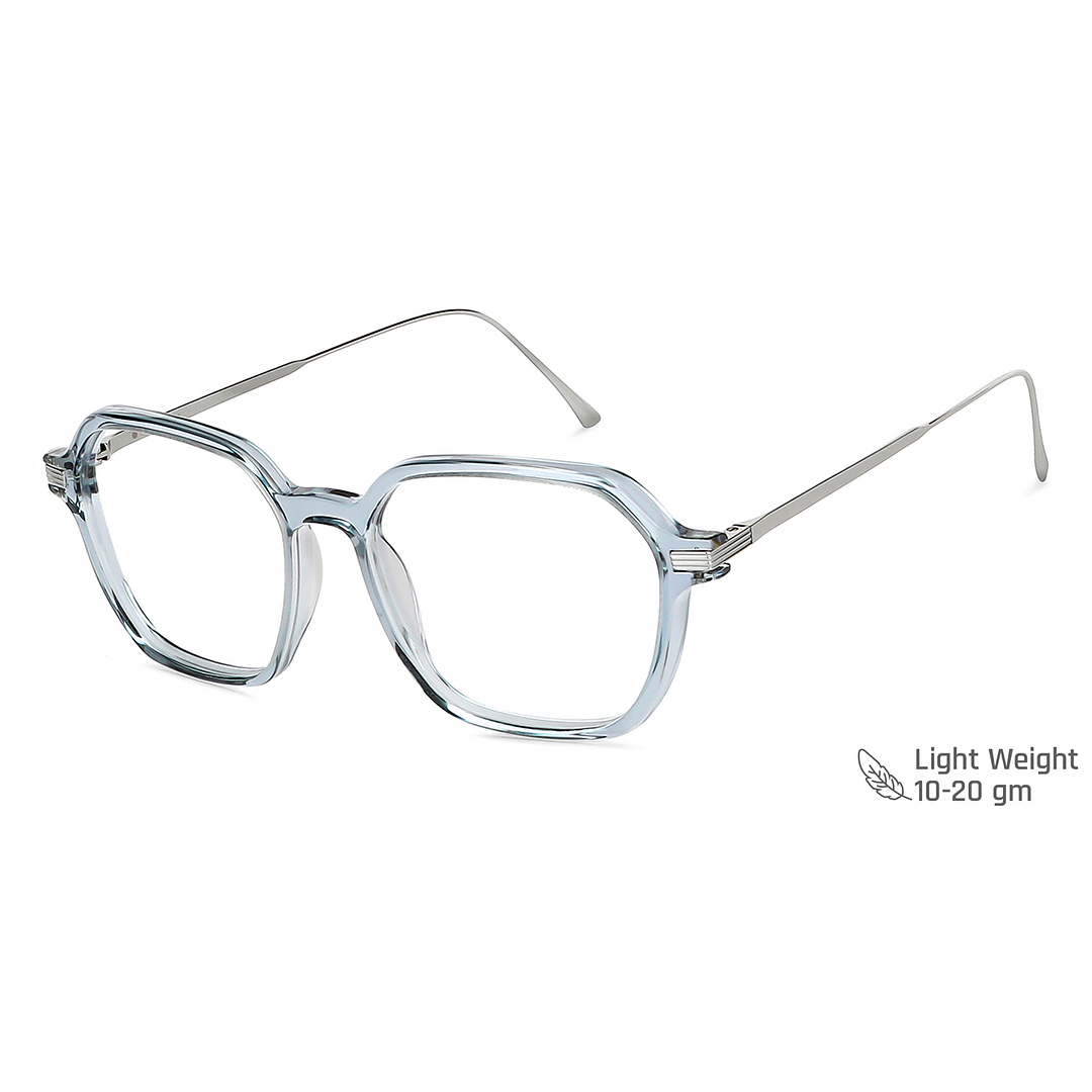 John Jacobs Online Blue Transparent Full Rim Square right side