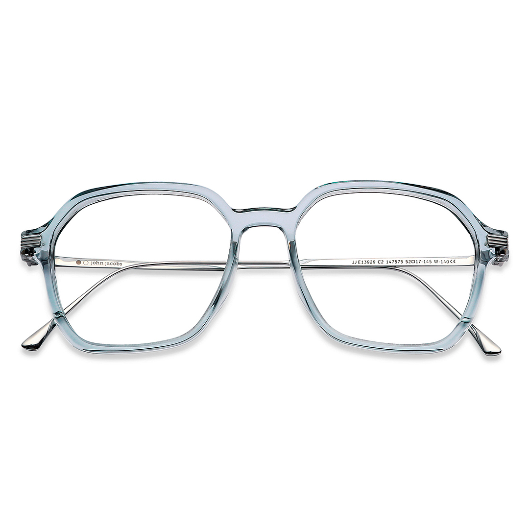 John Jacobs Online Blue Transparent Full Rim Square left side