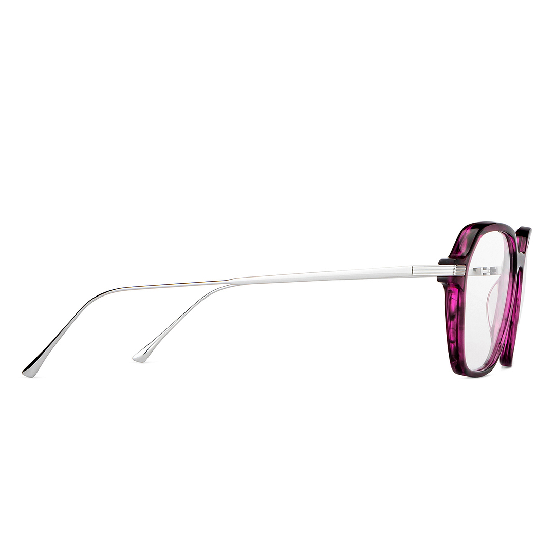 John Jacobs Online Purple Transparent Full Rim Square left side