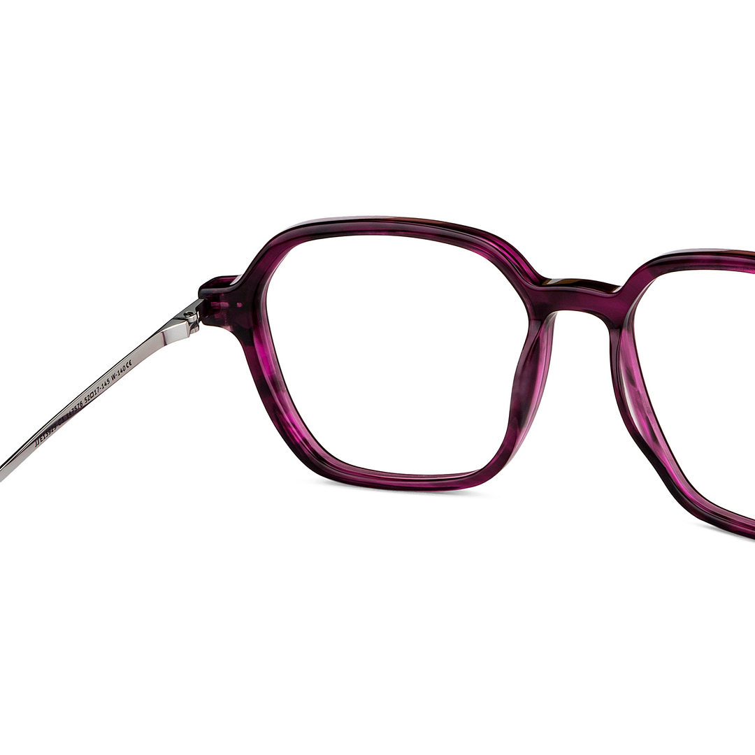 John Jacobs Online Purple Transparent Full Rim Square right side