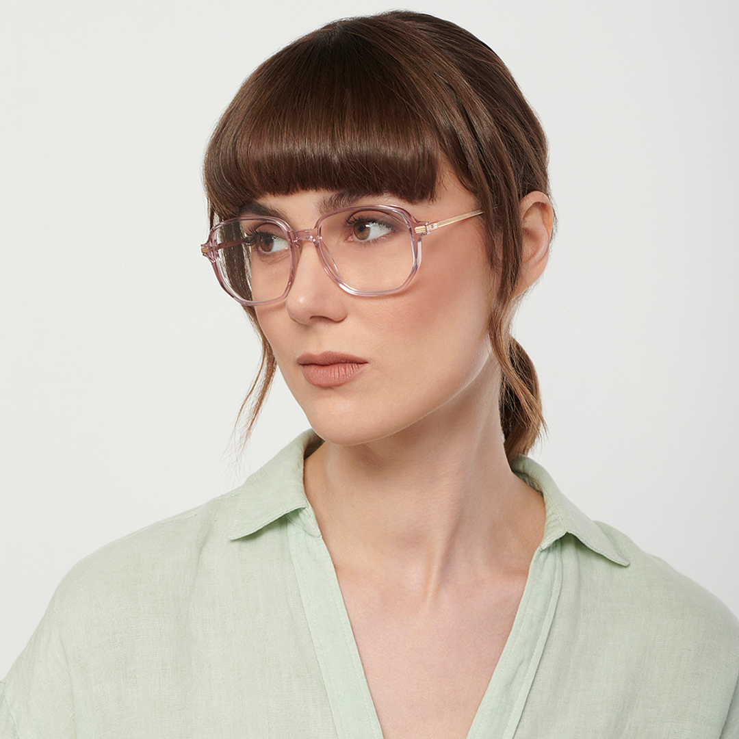 John Jacobs Purple Transparent Full Rim Square right side