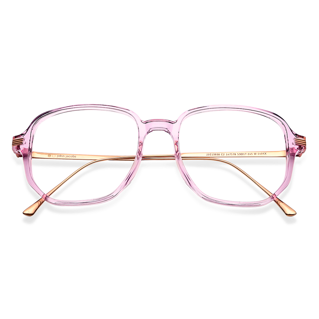John Jacobs Purple Transparent Full Rim Square left side