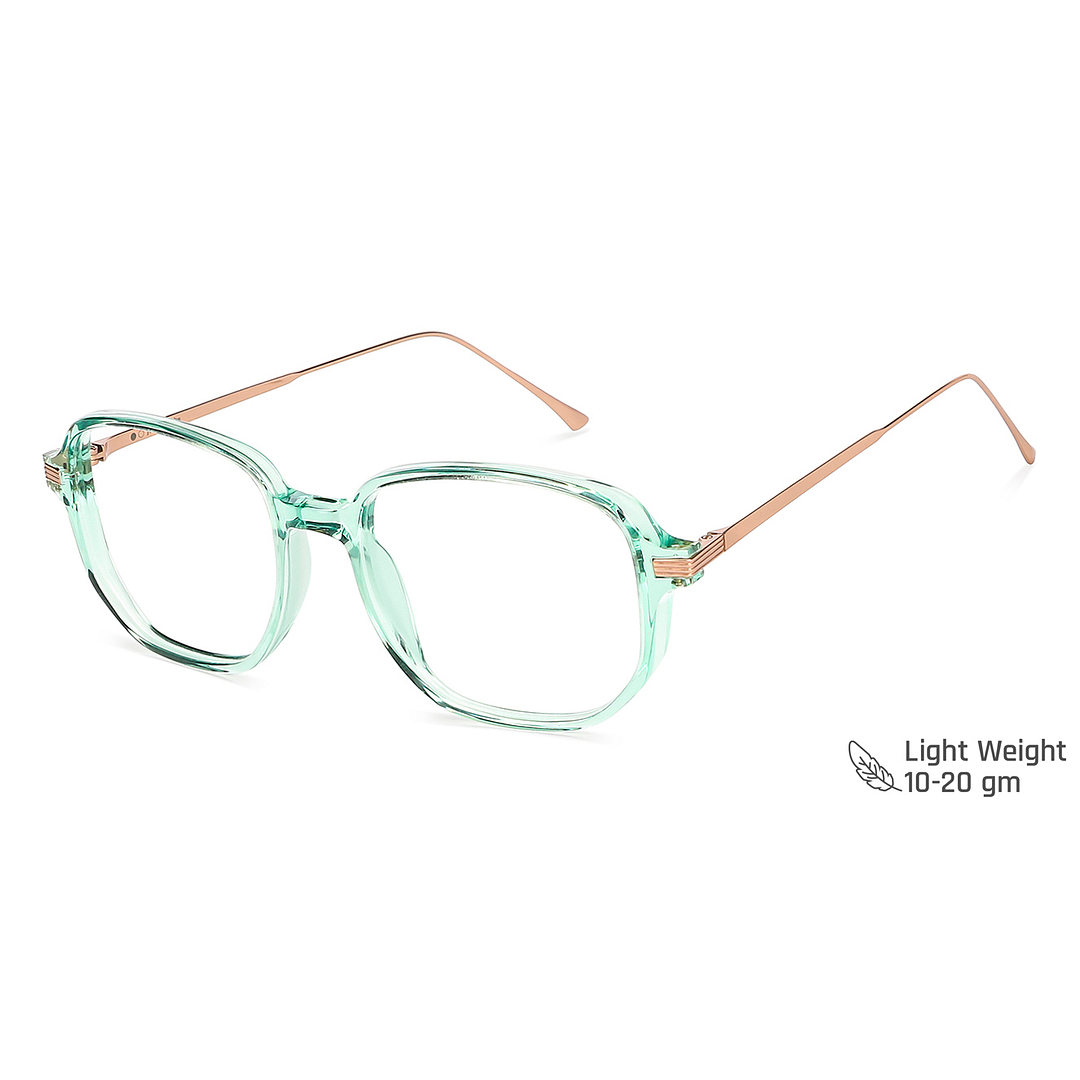 John Jacobs Online Green Transparent Full Rim Square left side