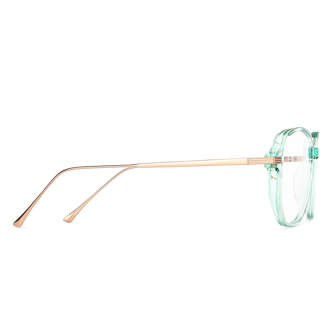 John Jacobs Online Green Transparent Full Rim Square left side