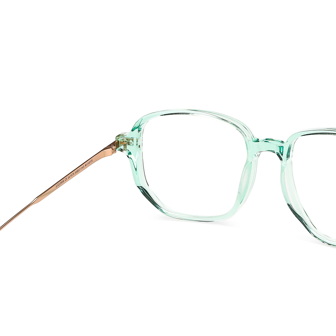John Jacobs Online Green Transparent Full Rim Square right side
