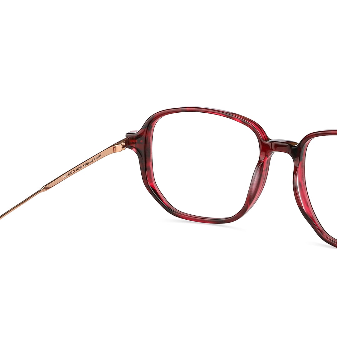 John Jacobs Online Red Full Rim Square right side