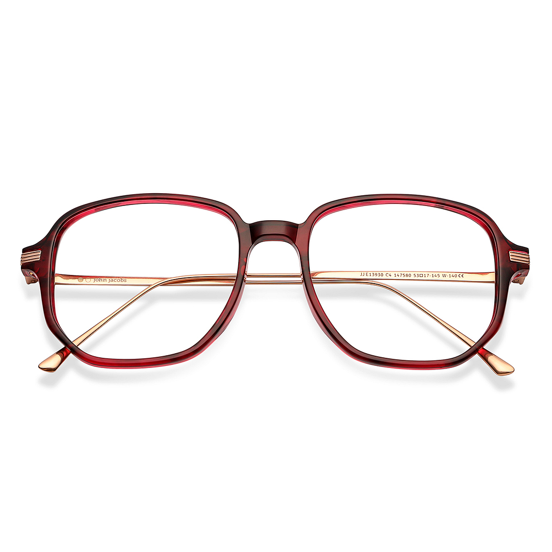 John Jacobs Online Red Full Rim Square left side
