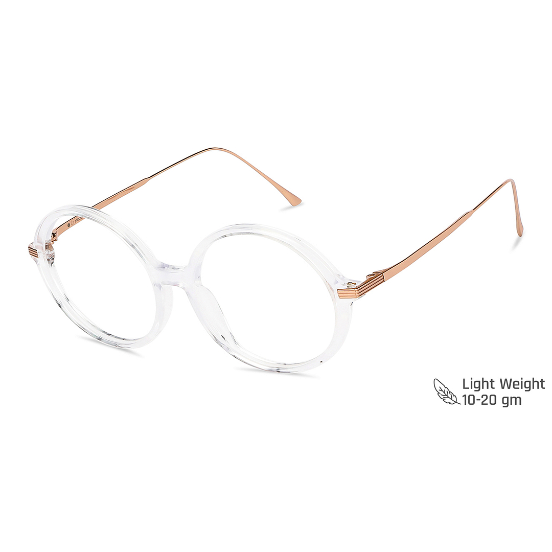 John Jacobs Online Crystal Transparent Full Rim Round left side