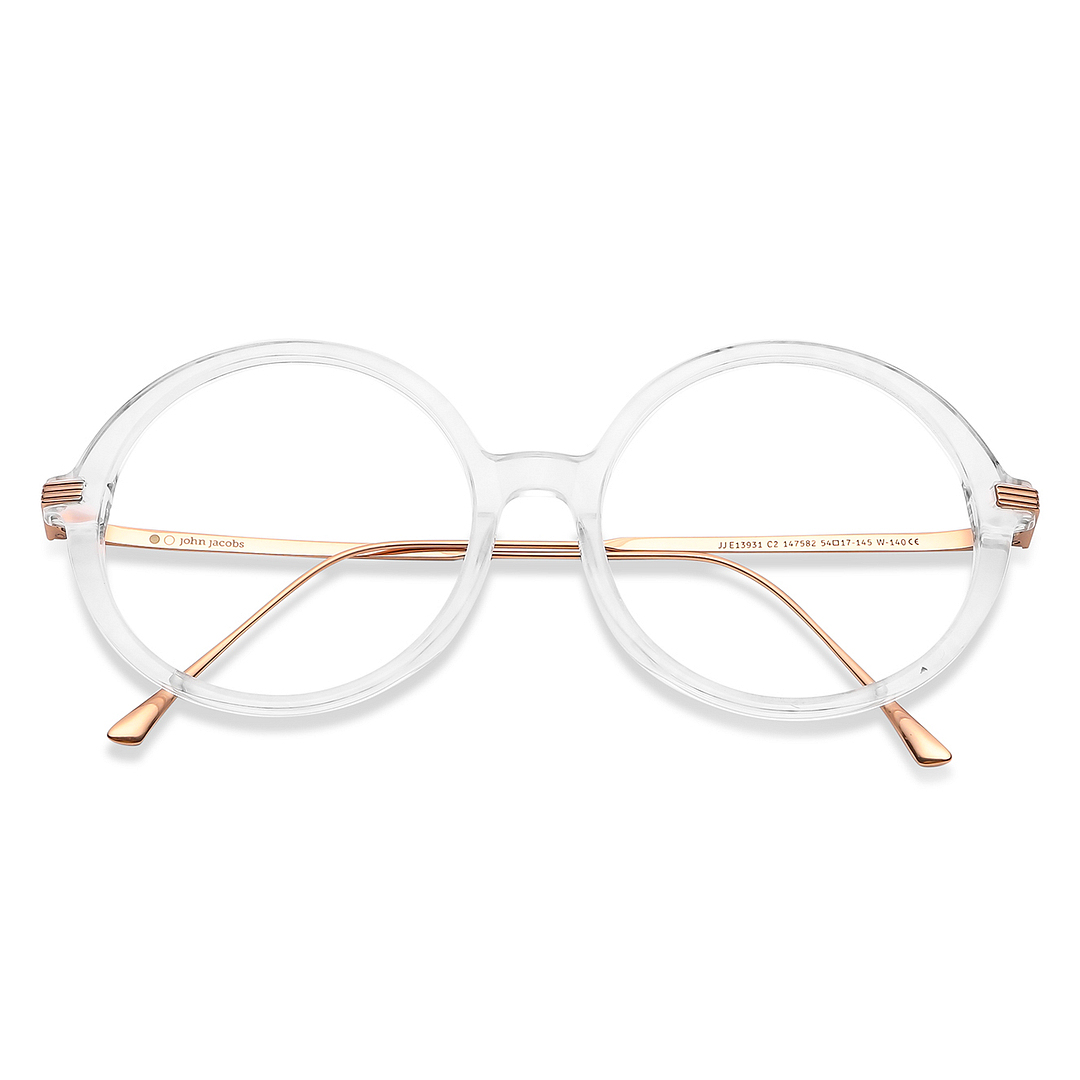 John Jacobs Online Crystal Transparent Full Rim Round left side