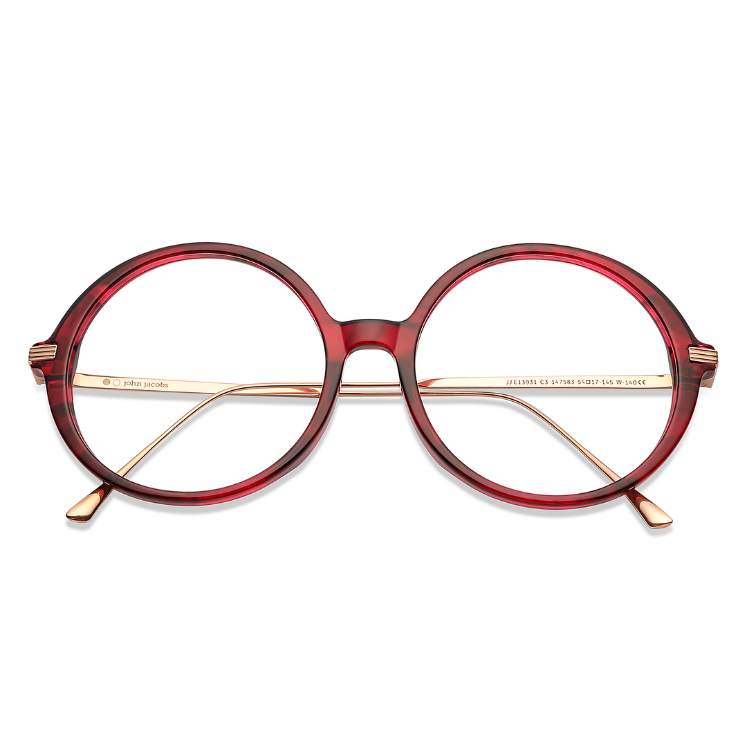 John Jacobs Red Full Rim Round left side