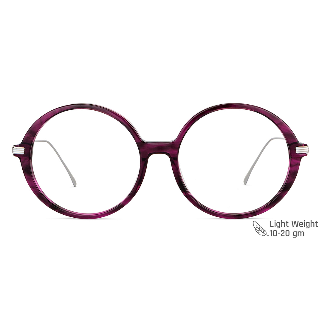 John Jacobs Purple Transparent Full Rim Round left side