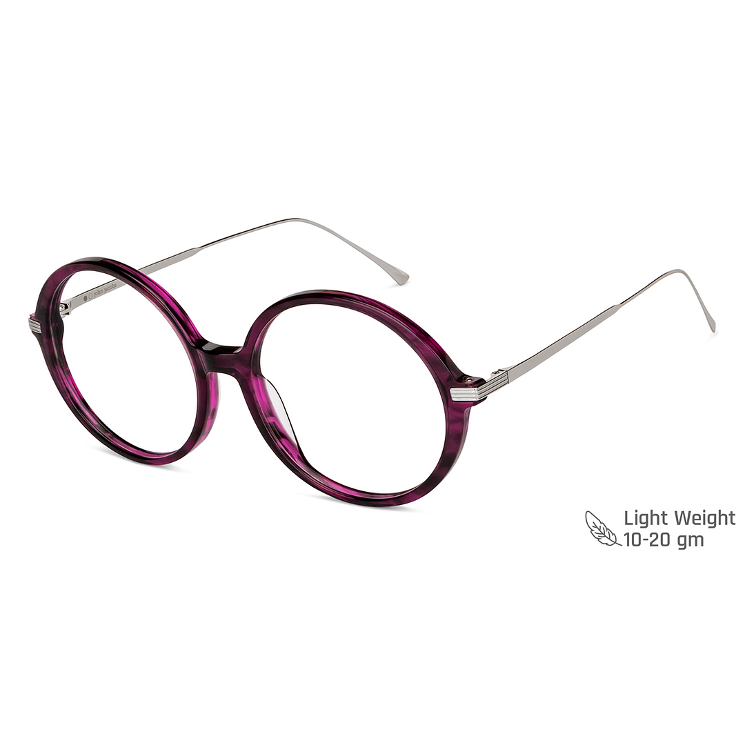 John Jacobs Purple Transparent Full Rim Round right side