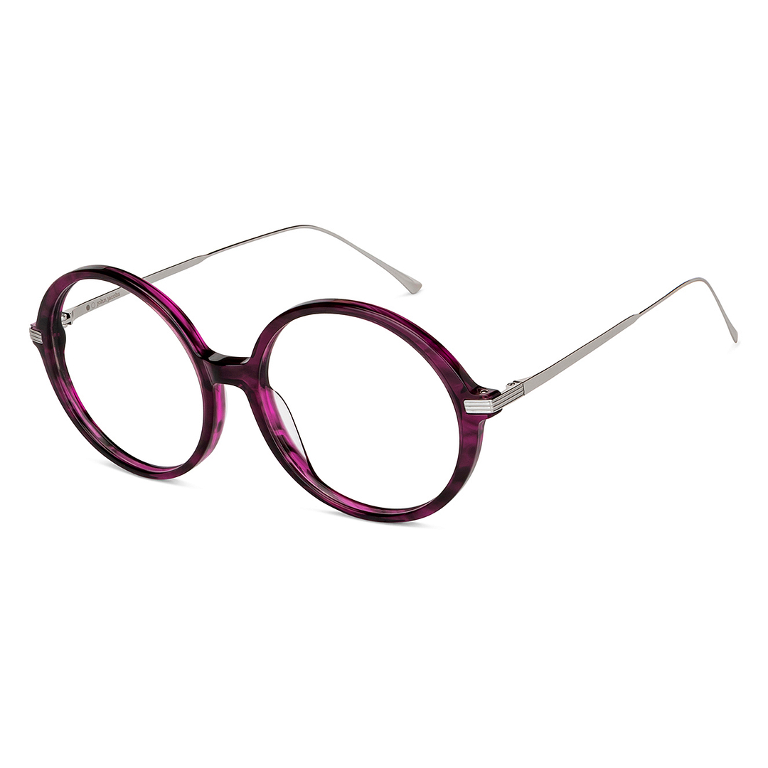 John Jacobs Purple Transparent Full Rim Round right side