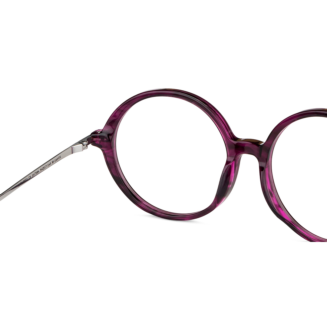 John Jacobs Purple Transparent Full Rim Round right side