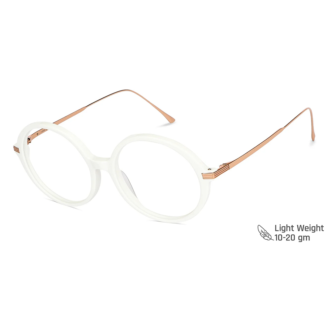 John Jacobs Online White Full Rim Round left side