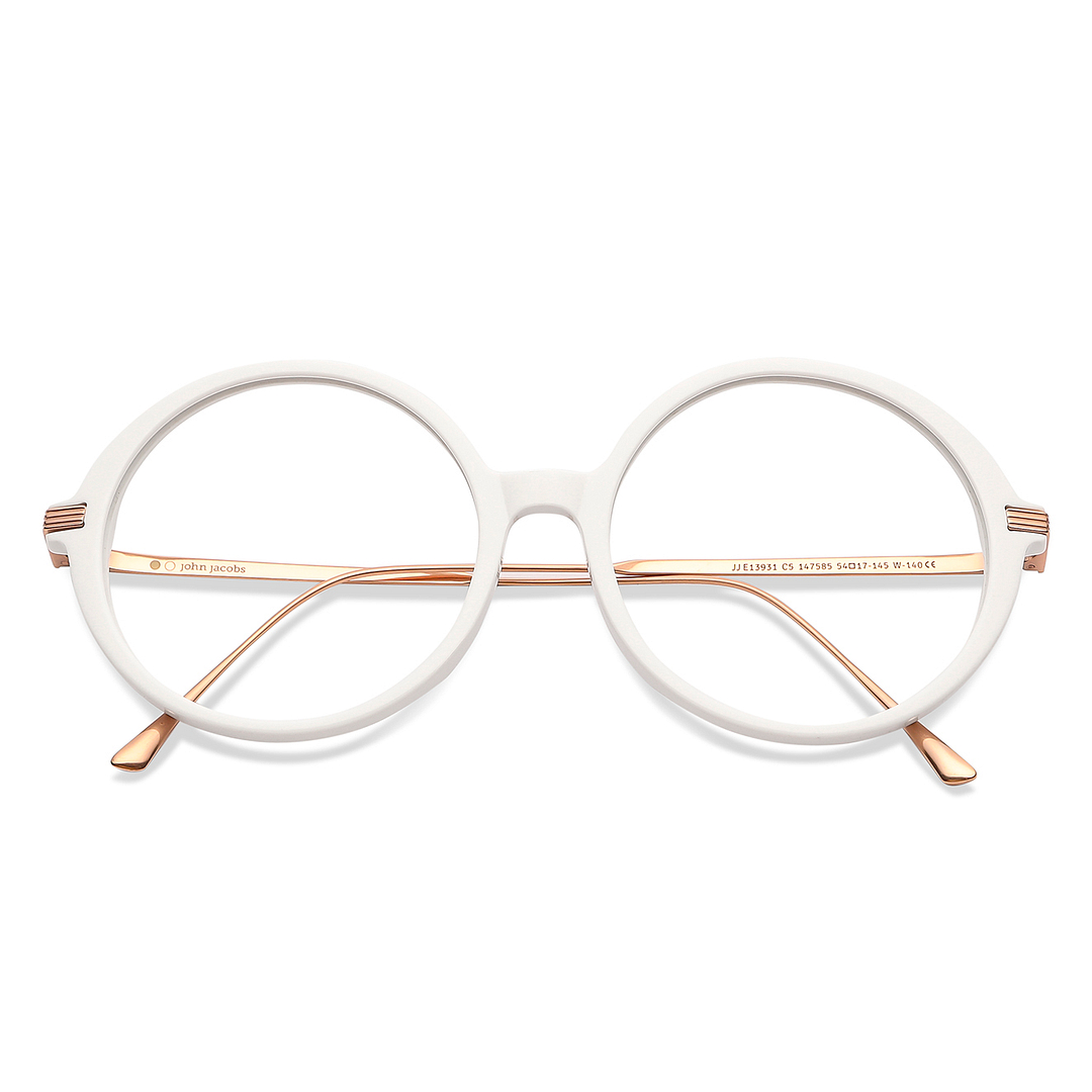John Jacobs Online White Full Rim Round left side