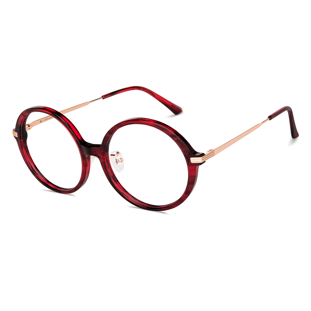 John Jacobs Online Red Transparent Full Rim Round right side