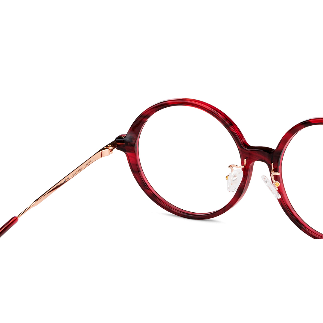 John Jacobs Online Red Transparent Full Rim Round right side