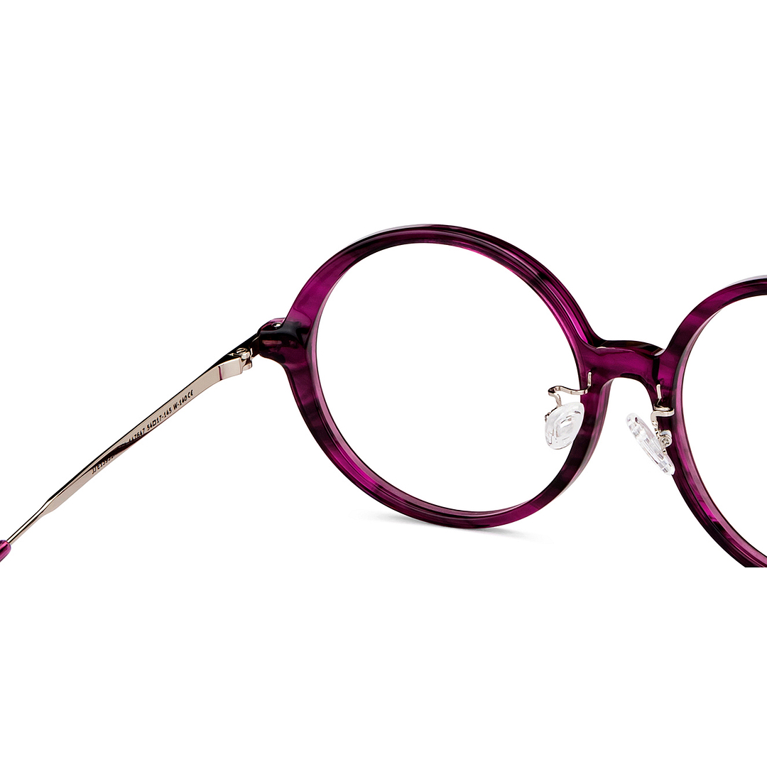 John Jacobs Online Purple Transparent Full Rim Round right side