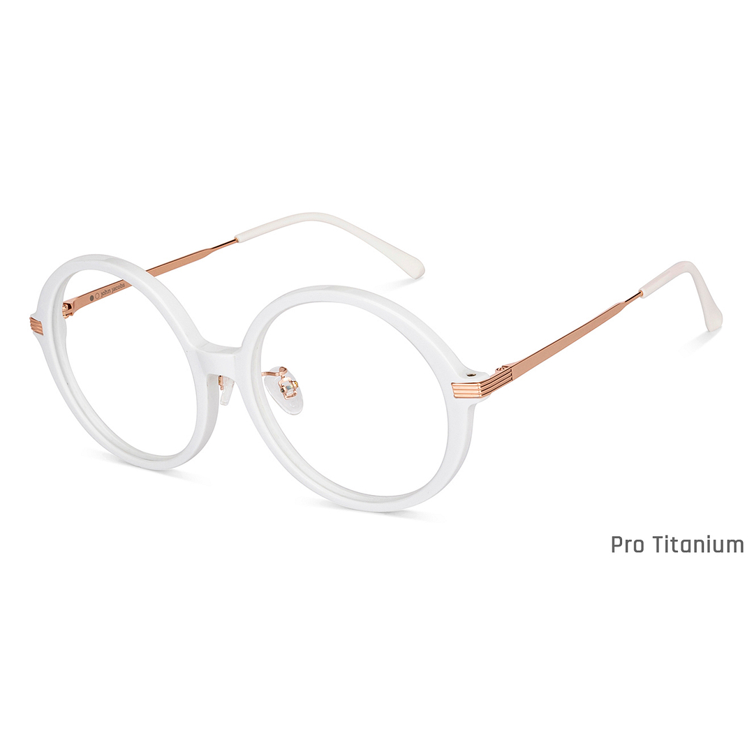 John Jacobs Online White Full Rim Round left side