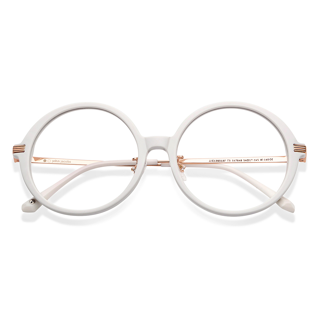 John Jacobs Online White Full Rim Round left side