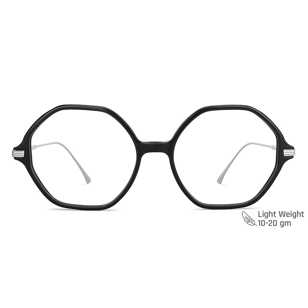 John Jacobs Online Black Full Rim Geometric right side
