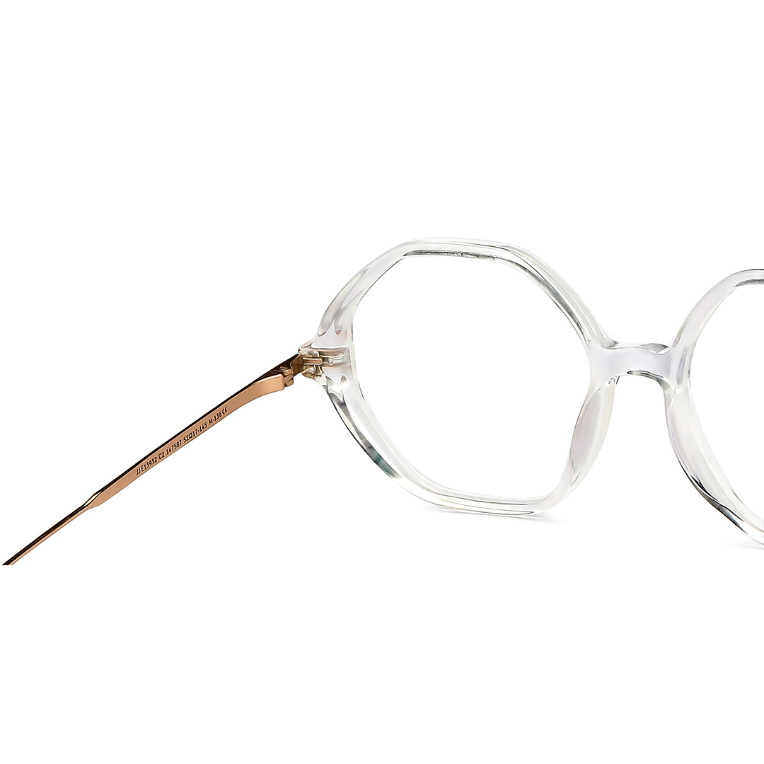 John Jacobs Online Crystal Transparent Full Rim Geometric right side