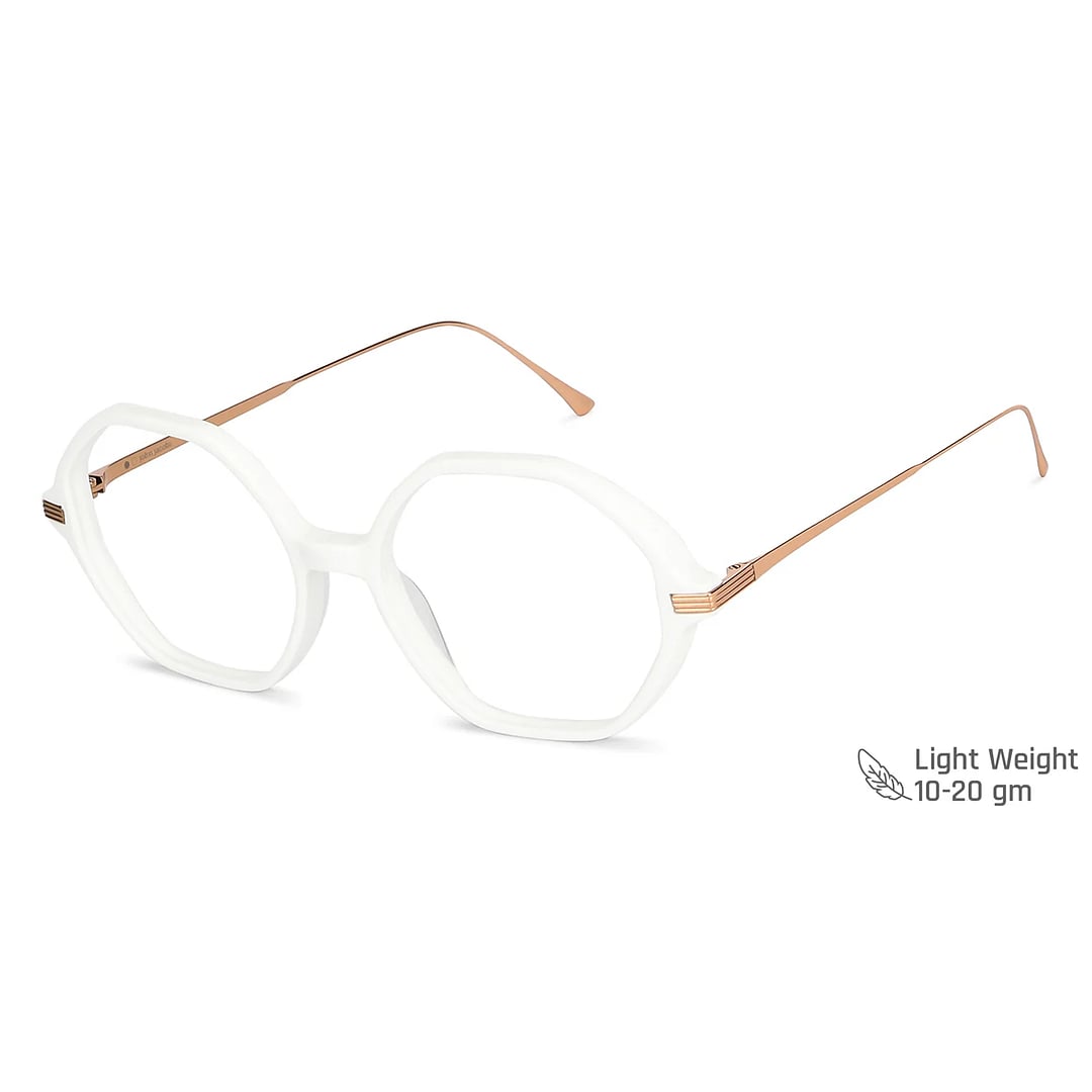 John Jacobs Online White Full Rim Geometric left side