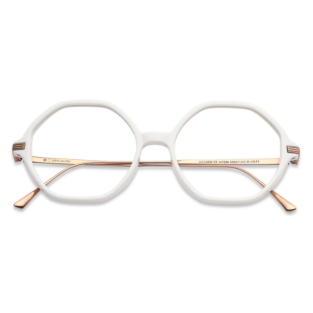 John Jacobs Online White Full Rim Geometric left side