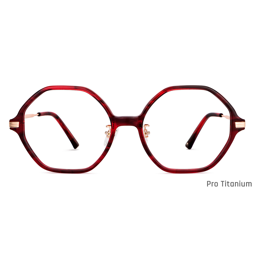 John Jacobs Online Red Transparent Full Rim Round right side