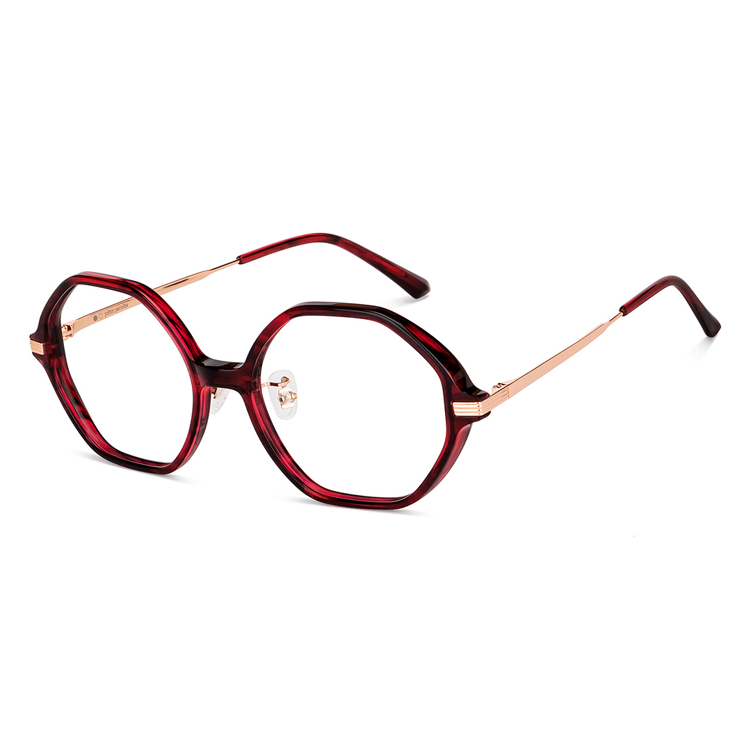 John Jacobs Online Red Transparent Full Rim Round right side