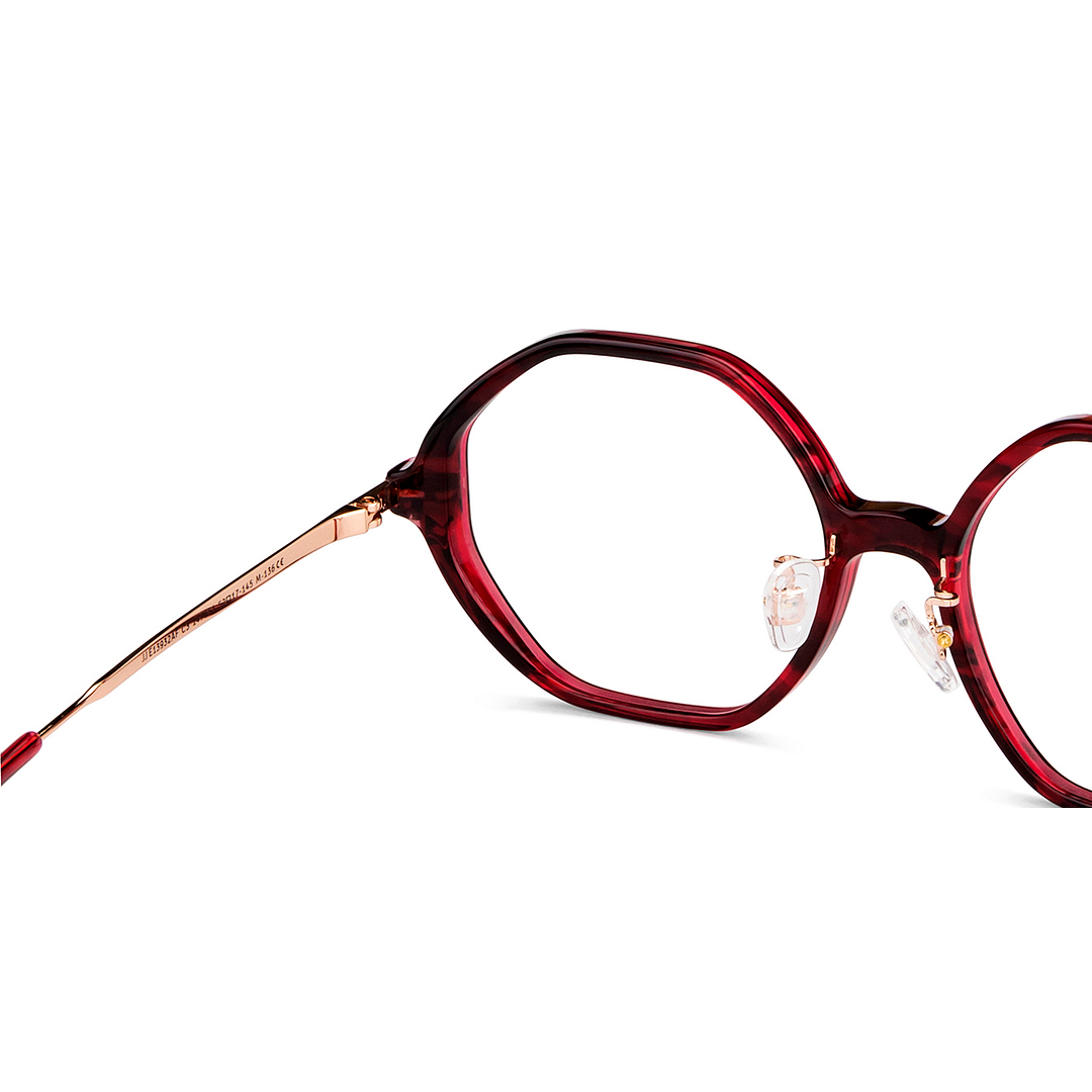 John Jacobs Online Red Transparent Full Rim Round right side