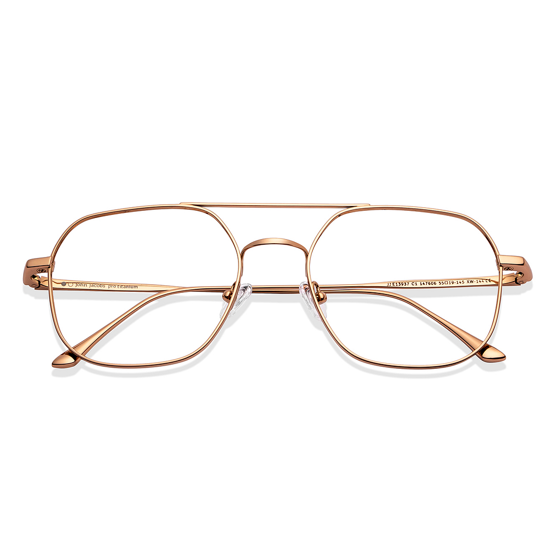 John Jacobs Gold Full Rim Square left side