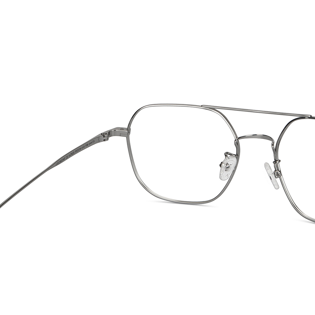 John Jacobs Silver Full Rim Geometric right side