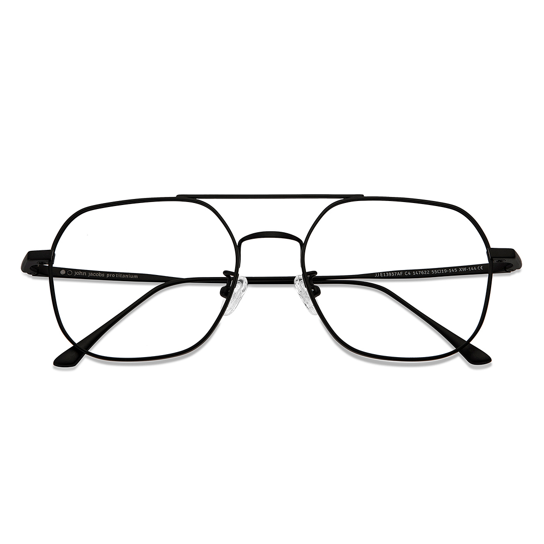 John Jacobs Online Black Full Rim Geometric left side