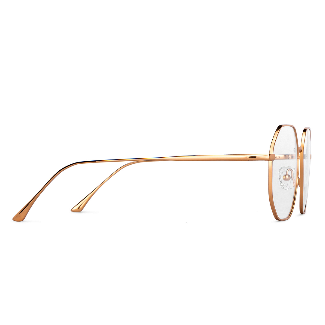 John Jacobs Gold Full Rim Geometric left side