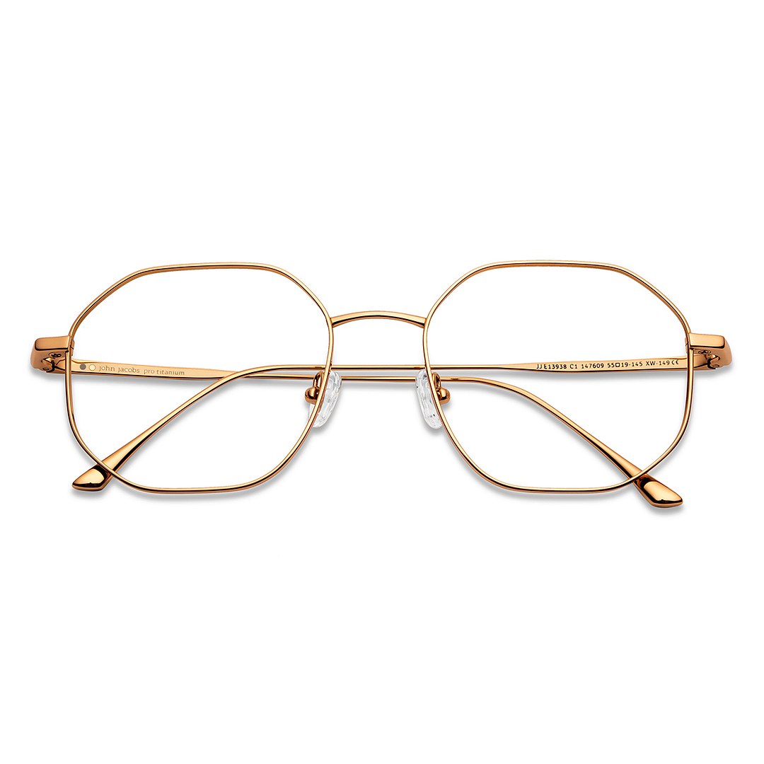 John Jacobs Gold Full Rim Geometric left side