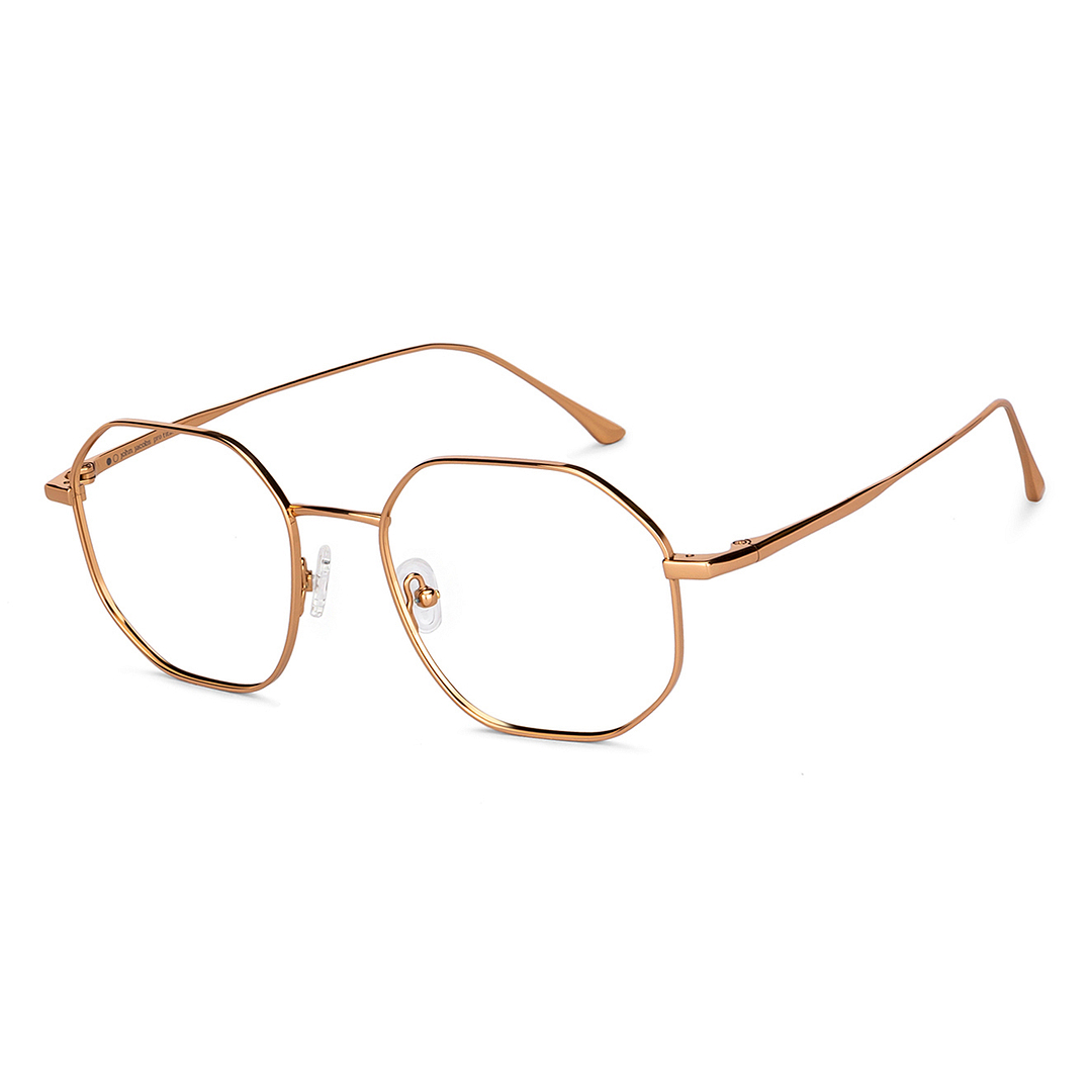 John Jacobs Gold Full Rim Geometric left side